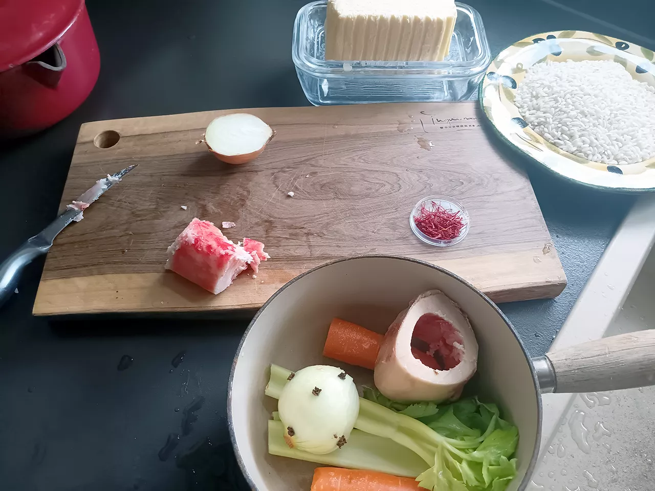 Ingrédients du risotto alla milanese traditionnel