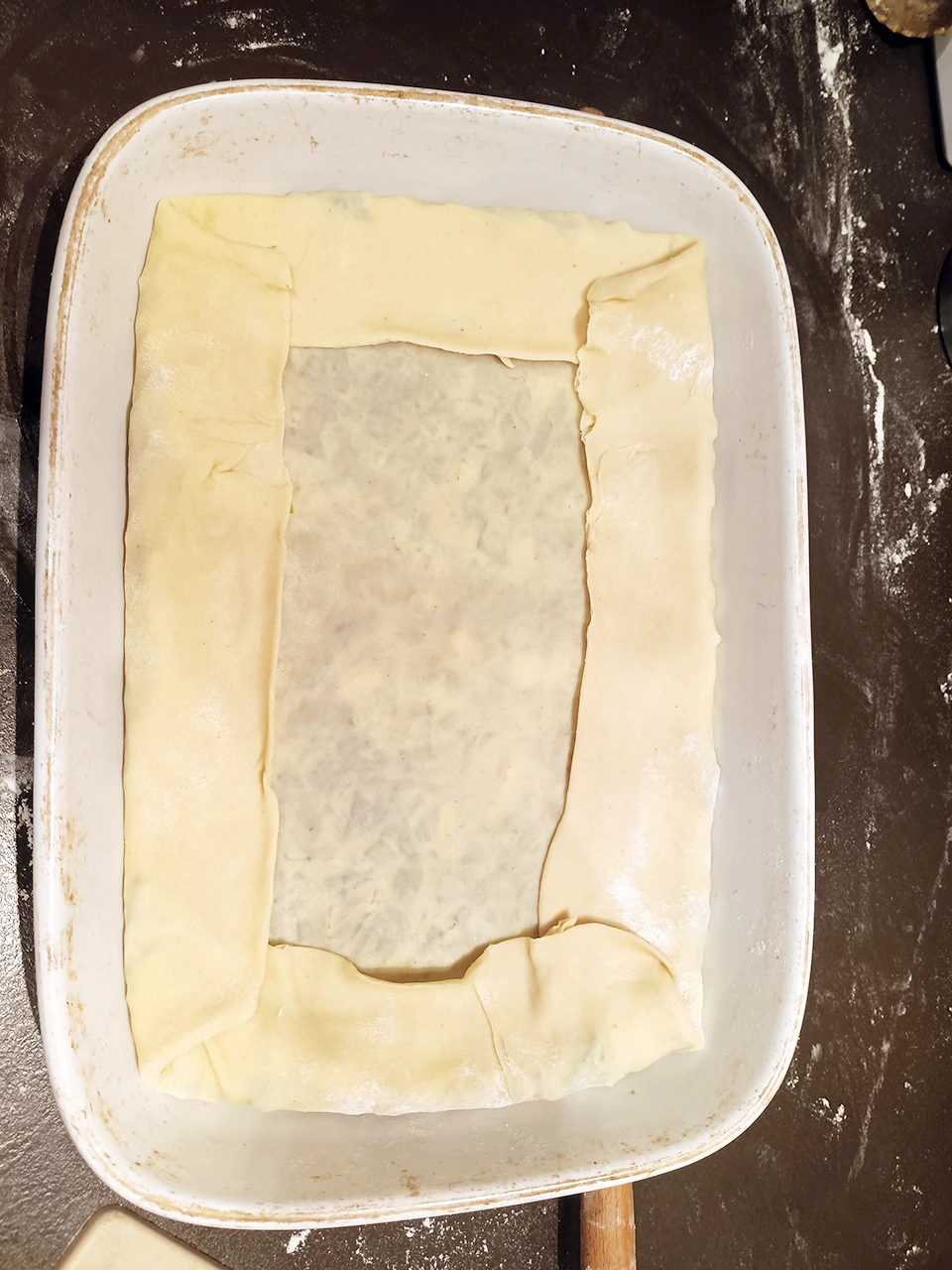 Préparation de la torta alle erbe